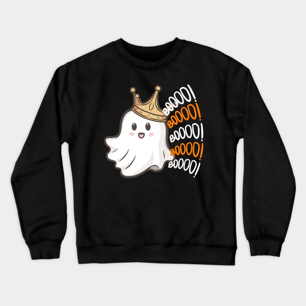 Cute Ghost With Crown Crewneck Sweatshirt by Estrella Design